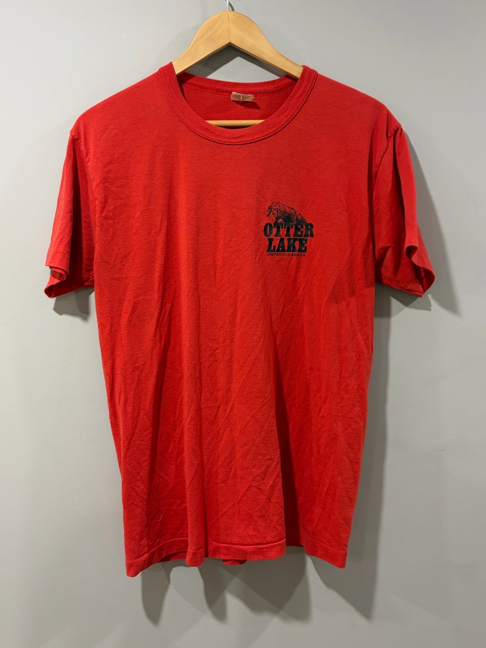 Vintage Otter Lake Ontario Canada Red T-Shirt – Single Stitch – Made in Canada